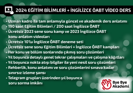 2024 EĞİTİM BİLİMLERİ + ÖABT İNGİLİZCE (VİDEO)