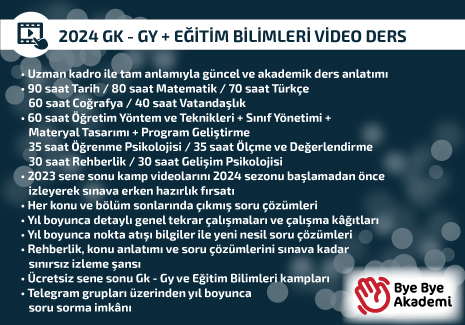 2024 EĞİTİM BİLİMLERİ + GENEL YETENEK - GENEL KÜLTÜR (VİDEO)