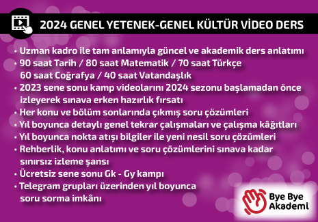 2024 GENEL KÜLTÜR - GENEL YETENEK (VİDEO)